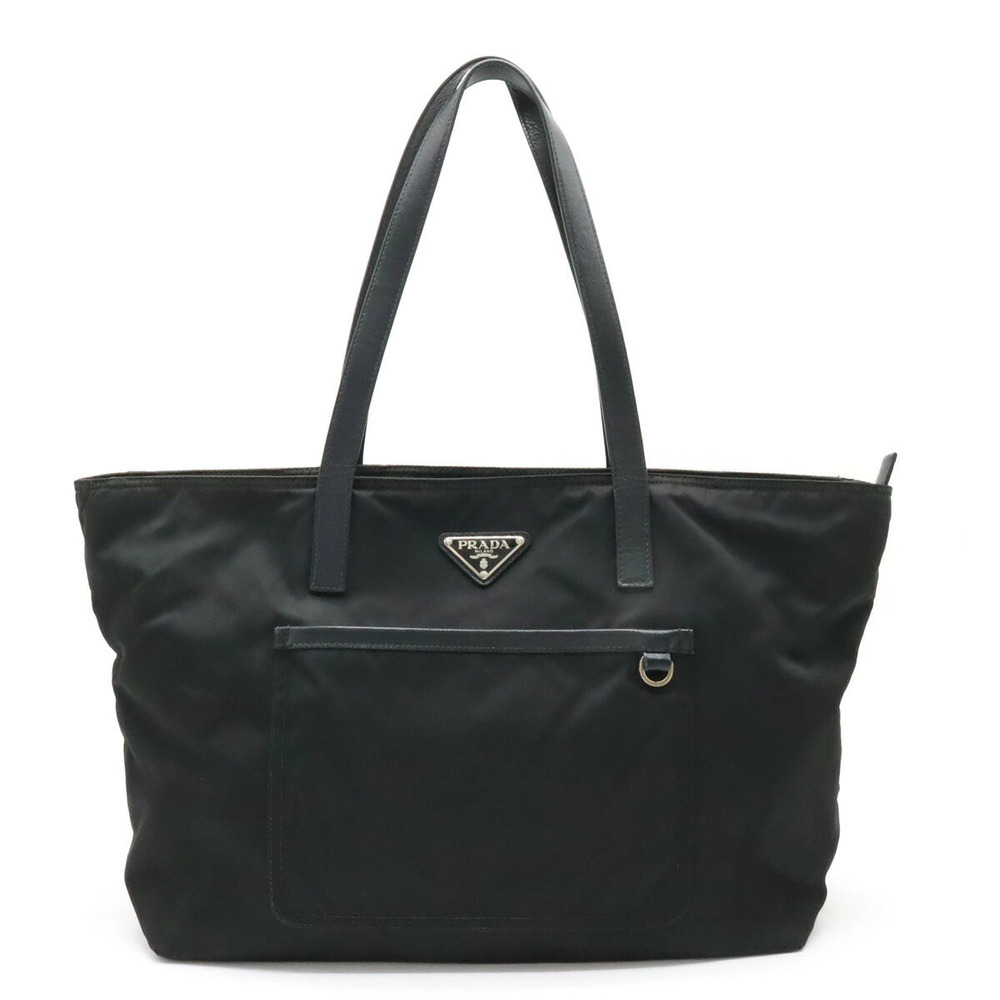 Prada Tote Tessuto Saffiano Bag Shoulder Hobo Leather NERO Black
